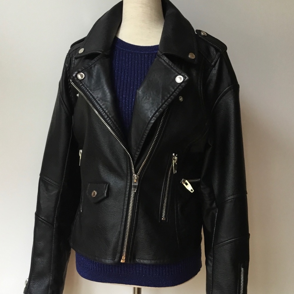 Faux leather jacket size small